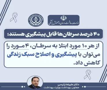 40 درصد سرطان‌ها قابل پیشگیری هستند