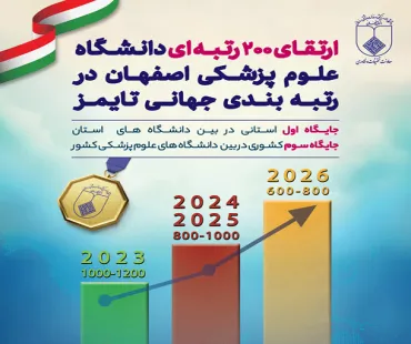 جهش 200 رتبه ای دانشگاه علوم پزشکی اصفهان در رتبه‌بندی جهانی تایمز ۲۰۲۶