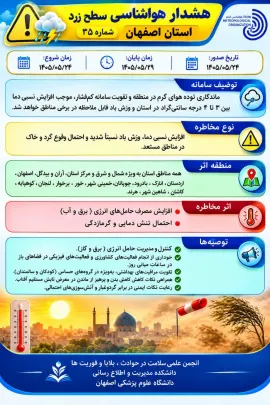 اطلاعیه آلودگی هوا/ ارائه توصیه های بهداشتی 