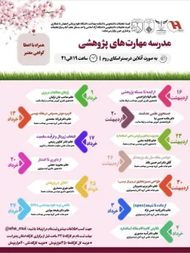 برگزاری مدرسه بهاره مهارت های پژوهشی 