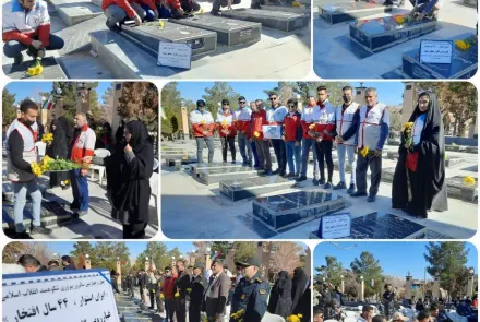 غبارروبی و عطر افشانی گلزار مطهر شهدای گمنام شهرستان دهاقان
