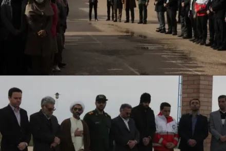 مراسم گرامیداشت اولین روز دهه مبارک فجر توسط شبکه بهداشت و درمان خور و بیابانک