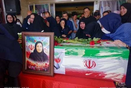 مراسم وداع با پیکر مطهر پرستار شهیده راضیه عابدی در بیمارستان ۹دی
