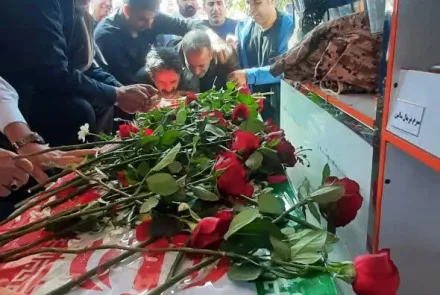 مراسم وداع با پیکر مطهر پرستار شهیده راضیه عابدی در بیمارستان ۹دی