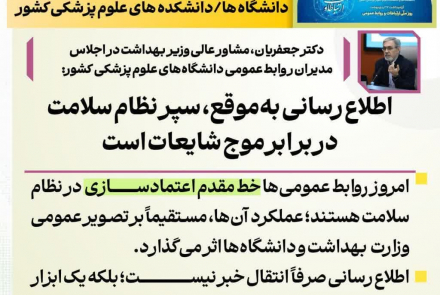  اجلاس مدیران روابط عمومی دانشگاه های علوم پزشکی کشور