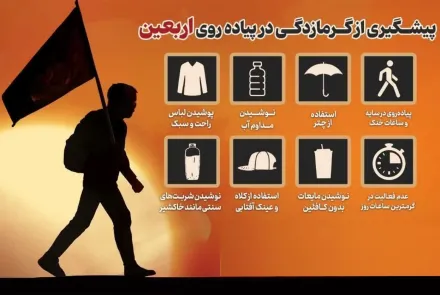 پیشگیری از گرمازدگی در پیاده‌روی اربعین