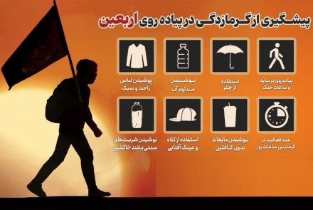 پیشگیری از گرمازدگی در پیاده‌روی اربعین