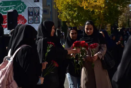 آیین استقبال دانشگاهیان از کاروان اهالی بهشت در دانشگاه