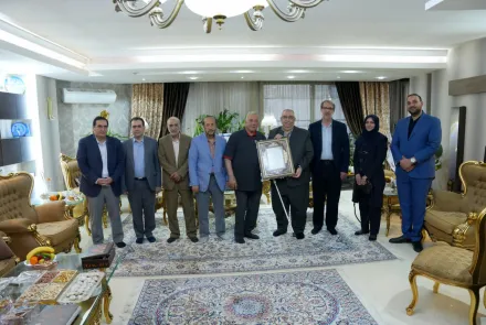 دیدار رئیس و جمعی از مسئولین دانشگاه، با استاد پیشکسوت دکتر سید جلال ضیائی