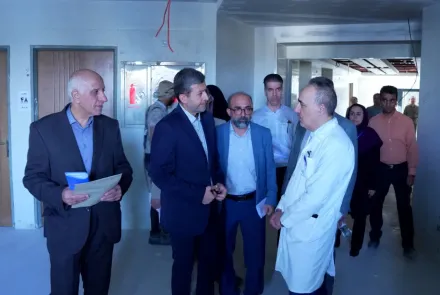بازدید استاندار اصفهان و رئیس دانشگاه از پروژه توسعه ساختمان مرکز آموزشی درمانی فیض